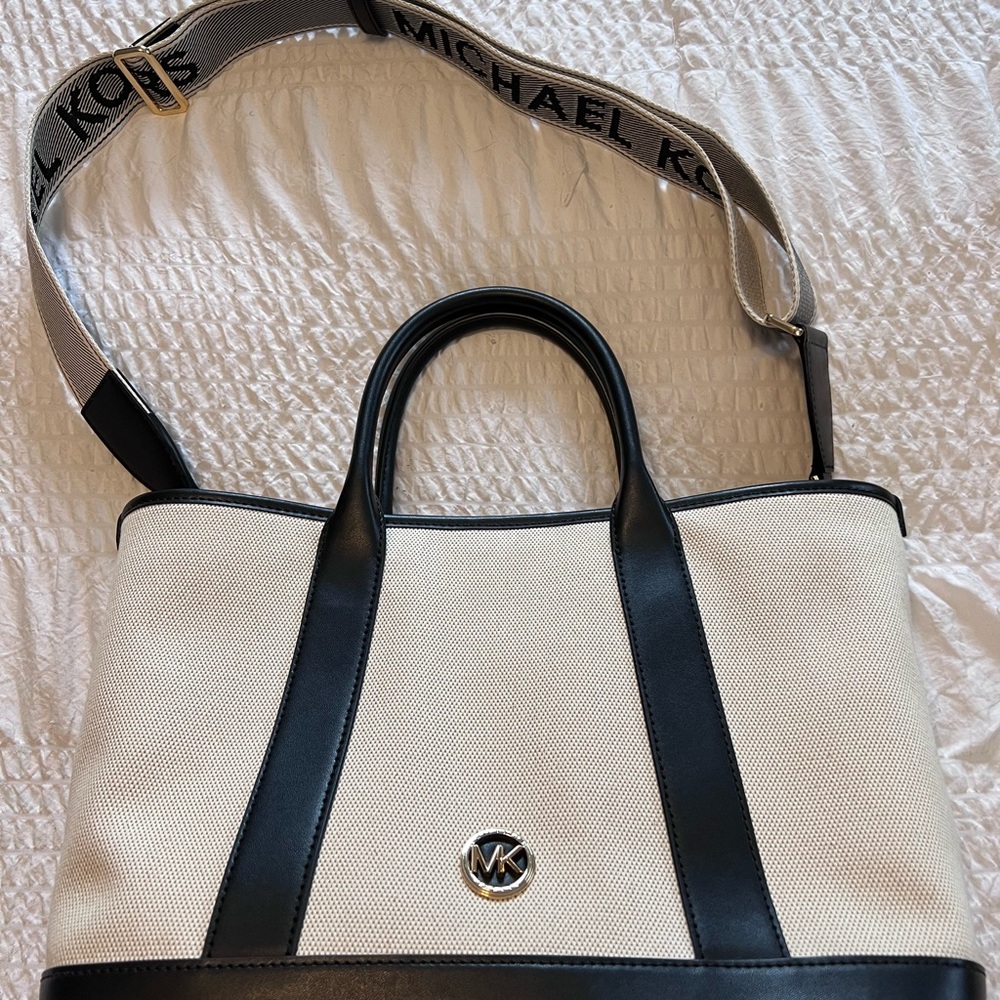Michael Kors Black and Cream Tote Bag